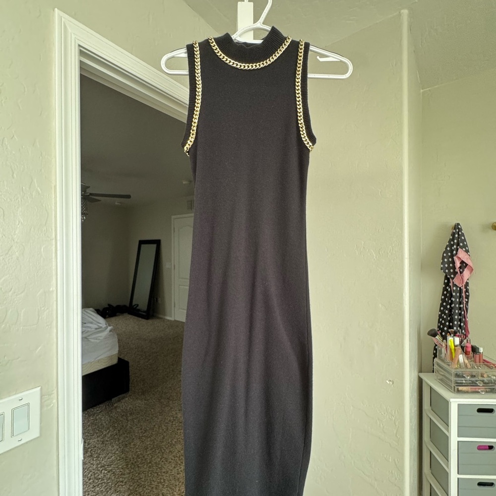 Black Midi Chain Dress